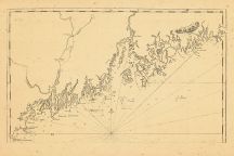 UNTITLED CHART OF THE COAST OF MAINE [STATE 1] [THE SECONDS STATE, 1801, IS TITLED- A/CHART/of the/COAST OF AMERICA/FROM/Wood Island to Good Harbour/From Hollands Surveys] 