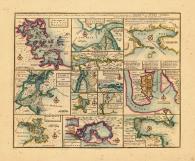 Map - Page 1, Particular Droughts and Plans of... America and West Indies... Boston... New York... Fort Royal